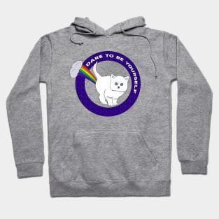 Dare to Be Yourself - Funny Cat Rainbow Hoodie